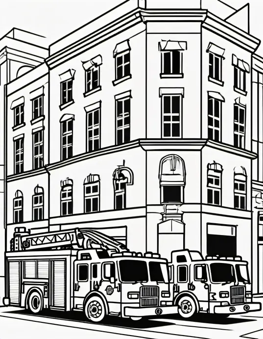 Color in Fire Truck Adventure Scene!