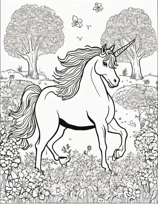 Color Happily: Galloping Unicorn Meadow