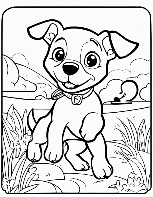 Playful Puppy Coloring Page