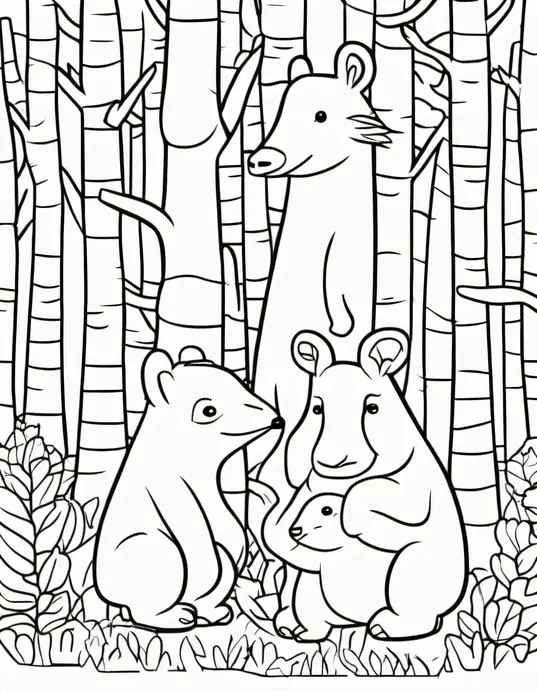 Colorful Forest Animals Hiding in Tree Trunks