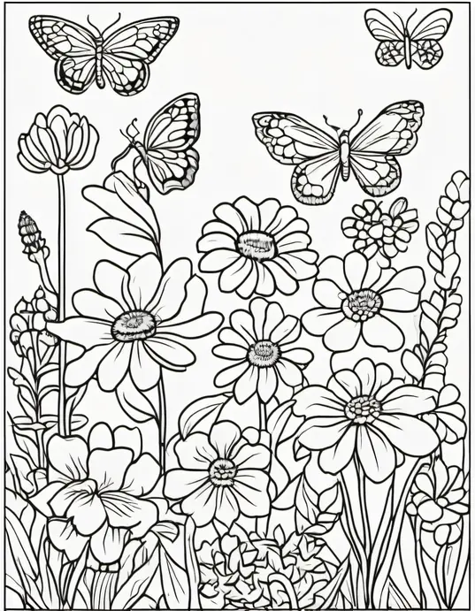 Coloring Butterflies in a Garden of Blooming Flowers