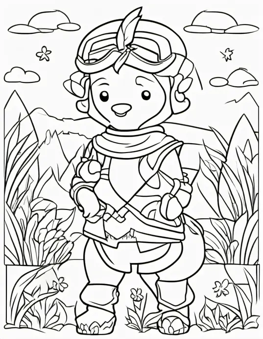 Underwater Rainbow Fish Coloring Scene