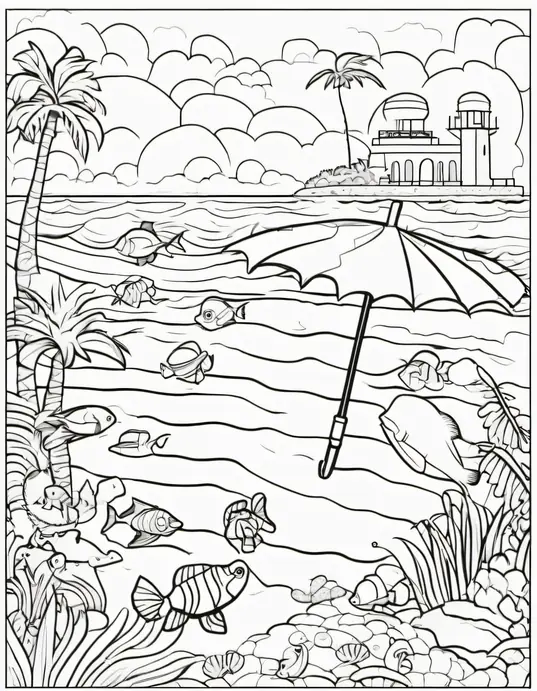 Sunny Seaside Coloring Adventure