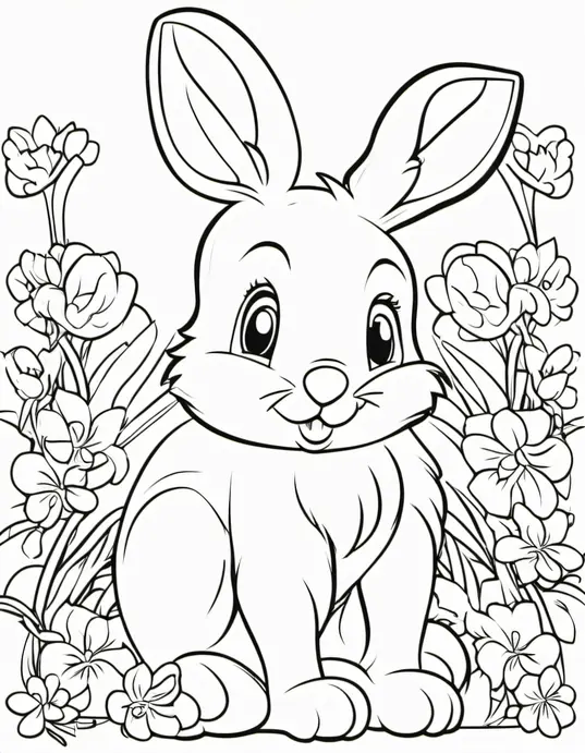 Easter Bunny Coloring Page Fun