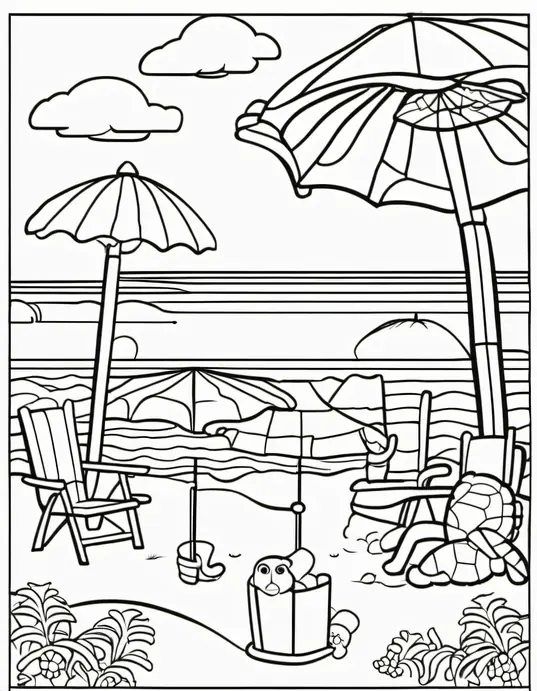 Sunny Seaside Coloring Adventure