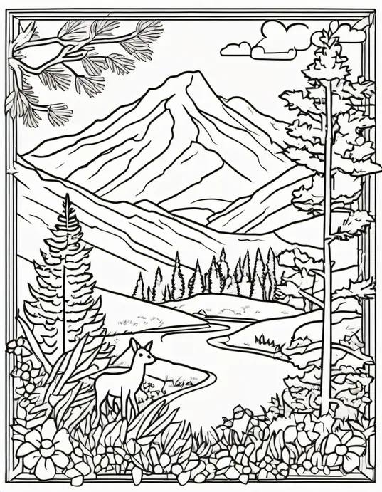 Sunset Mountain Coloring Adventure