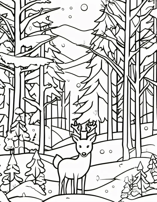 Snowflake Forest Coloring Adventure