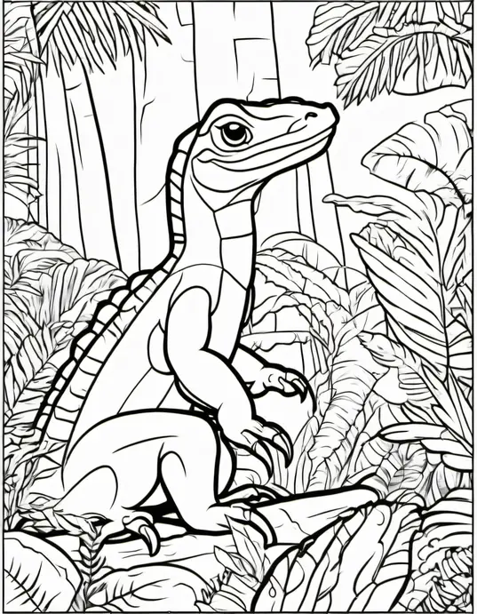 Color Reptile Rainforest Jungle Scene