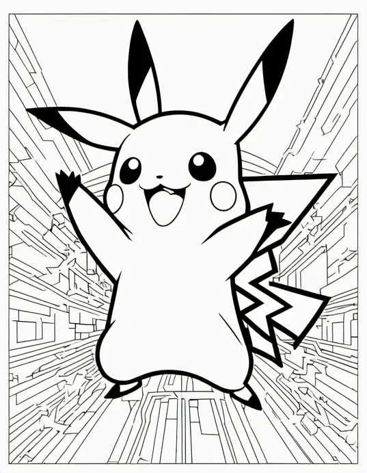 Pokemon Coloring: Catchy Pikachu in a Digital World