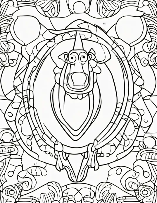 Sunset Butterfly Coloring Page in Forest Glade