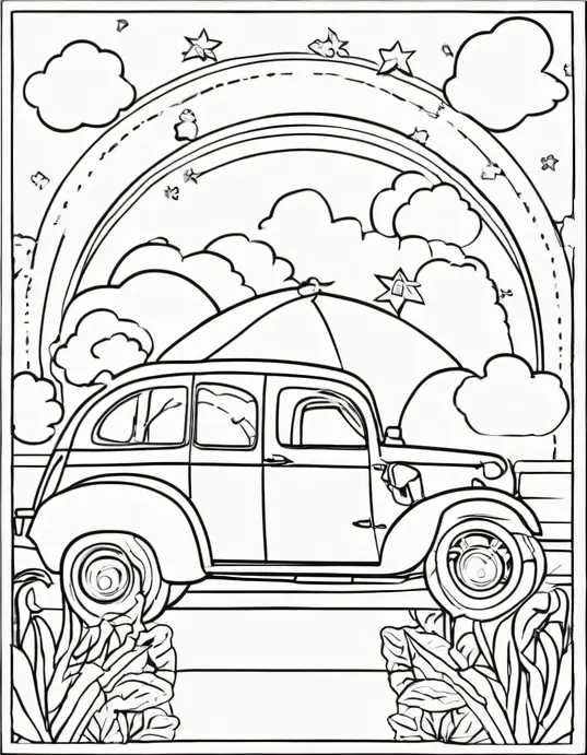 Explore Forest Campsite Coloring Scene for Kids