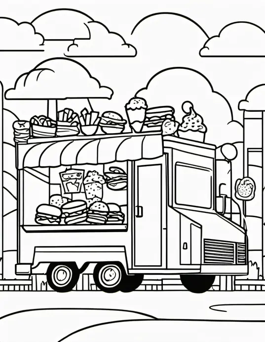 Coloring Fast Food Truck Adventure