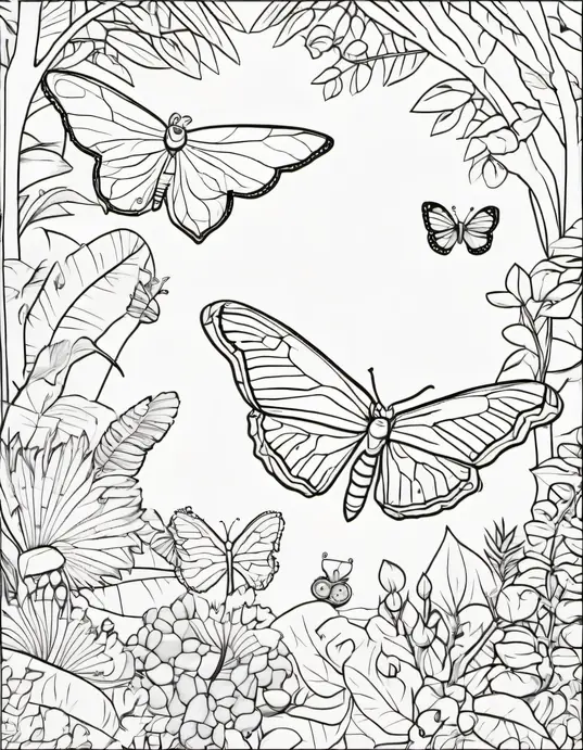 Color Magic: Enchanting Rainforest Butterfly Adventure