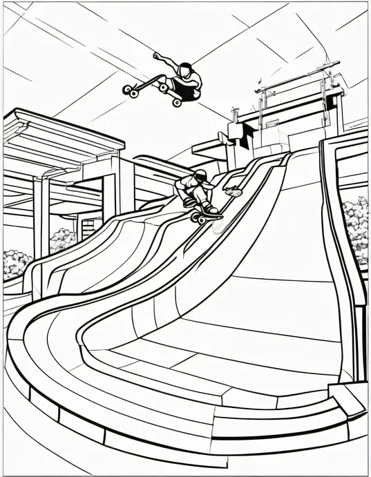 Color and Skate Park Adventure Scene