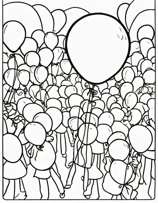 Colorful Balloon Party Scene for Kids
