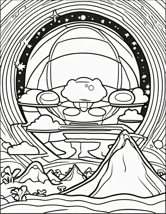 Intergalactic Space Coloring: Alien Planet Scene