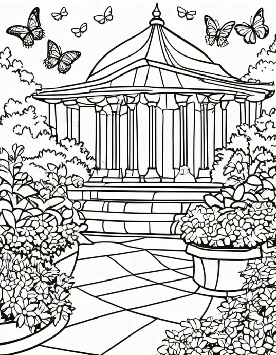 Butterfly Garden Coloring Patterns for Kids