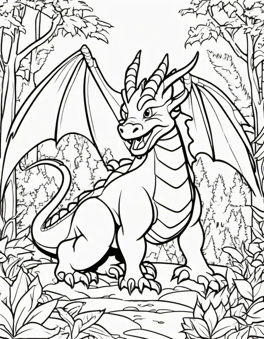Magical Dragon Forest Coloring Adventure