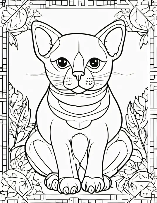 Springtime Bunnies Coloring Scene