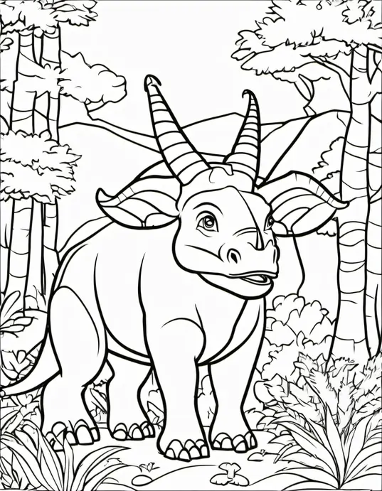 Colorful Triceratops Forest Adventure