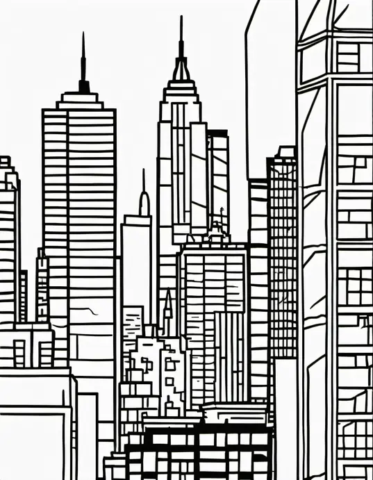 Spiderman's New York City Skyline Coloring Page