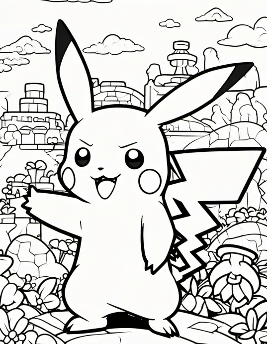 Pokemon Coloring: Catchy Pikachu in Super Mario World!