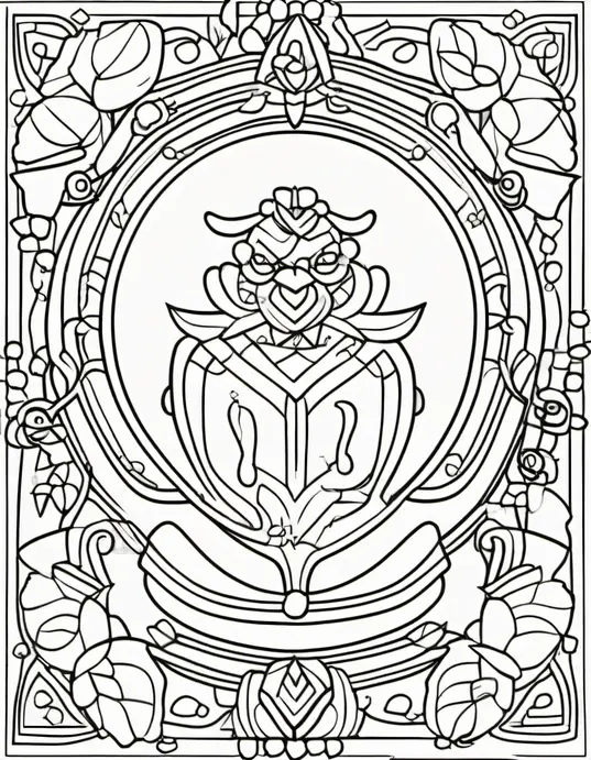 Joyful Polar Bear Coloring Page with Icy Mountains