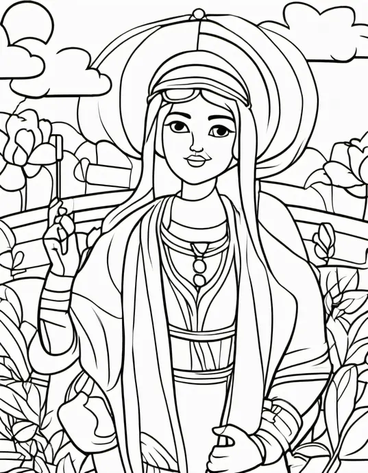 Blossom Butterfly Coloring Scene for Spring
