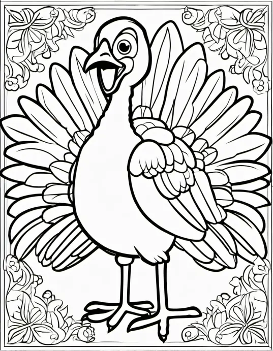 Turkey Feather Rainbow Coloring Page