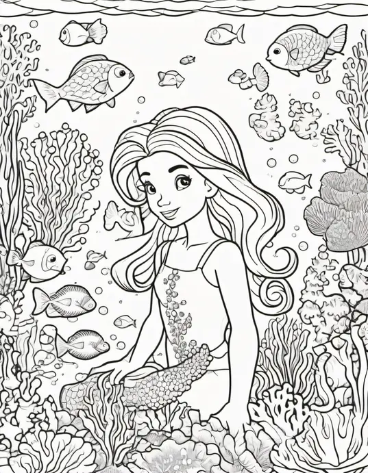 Underwater Mermaid Coloring Adventure