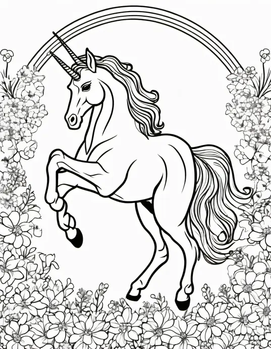 Magical Unicorn Coloring Page for Kids