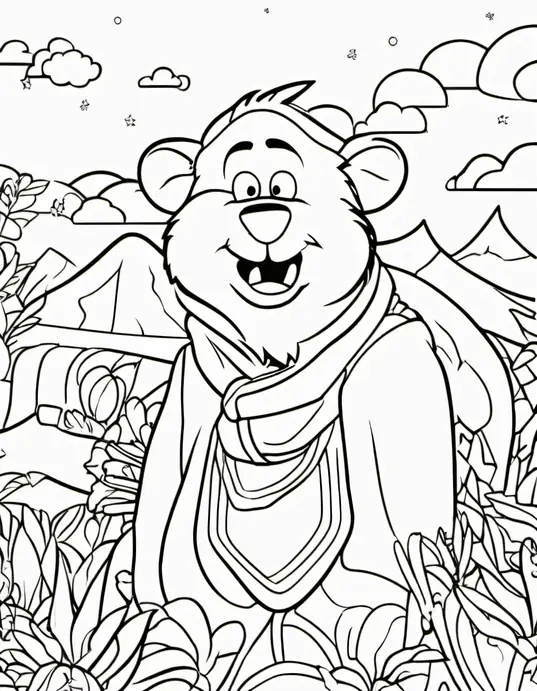 Exotic Rainforest Frog Coloring Page