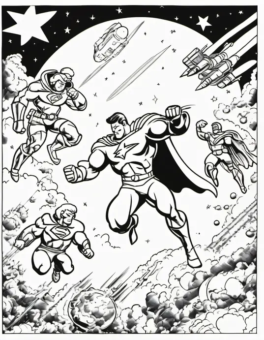 Colour Superheroes Battling in a Galactic Glow Battle