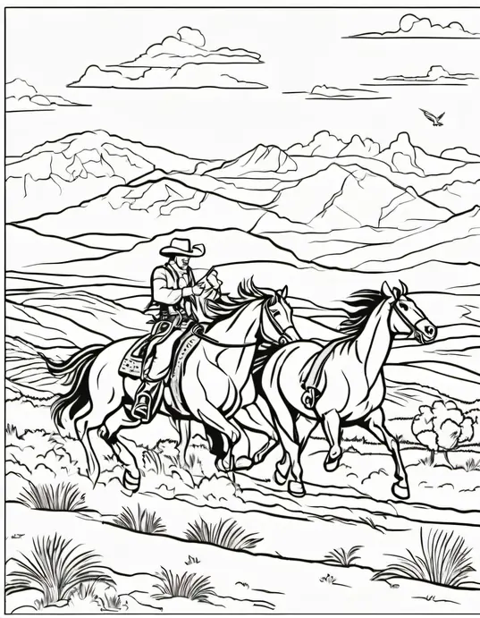 Color and Gallop: Wild West Stallion Roundup