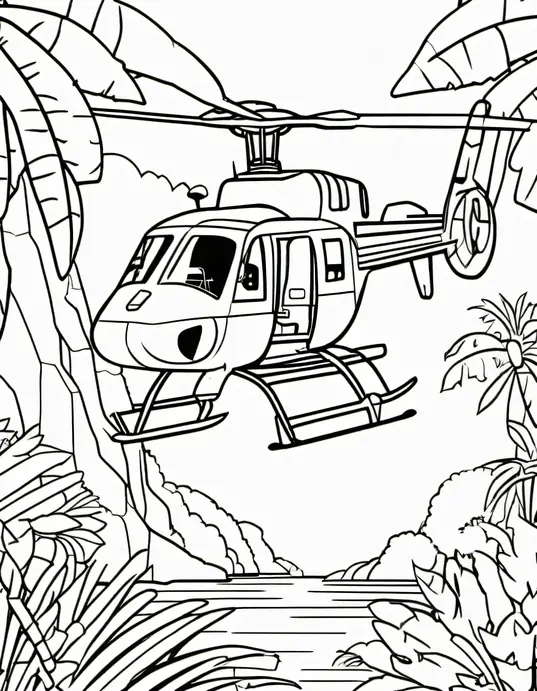Color and Fly: Jungle Rescue Helicopter Scene