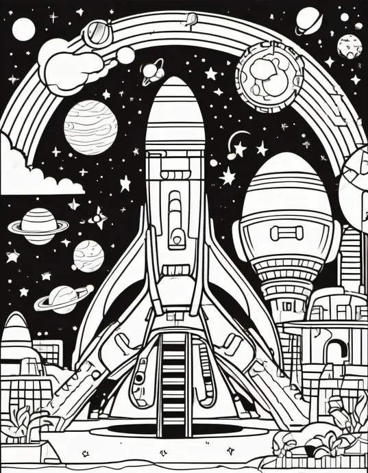 Space Adventure: Color Your Friendly Astronaut Playground