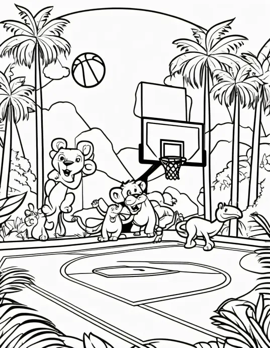 Color & Play: Jungle Basketball Friends