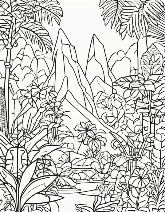 Pixely Rainforest Creatures Coloring Page
