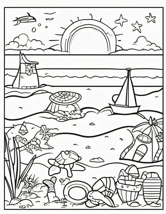 Sunny Seaside Coloring Adventure