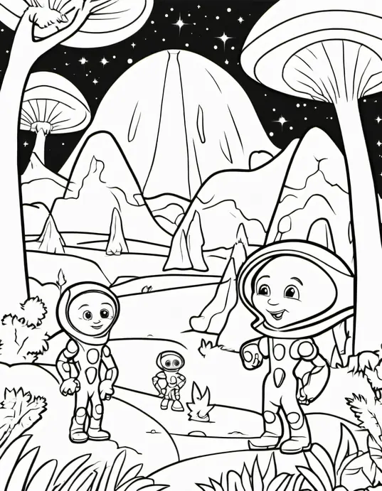 Extraterrestrial Forest Coloring Adventure