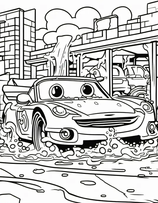Color and Race Through Sunny Car Wash Adventure