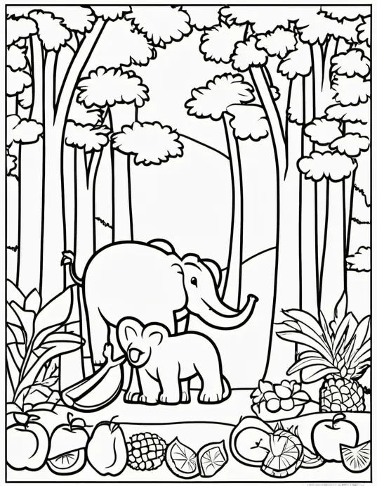 Color Fruity Forest Jungle Animals