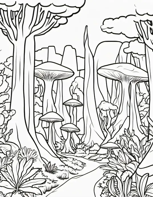 Extraterrestrial Forest Creatures Coloring Adventure