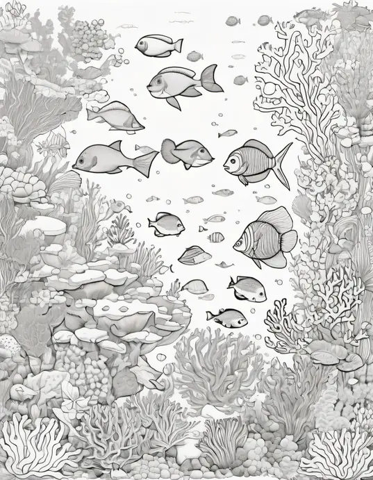 Magical Underwater Mermaid Garden to Color