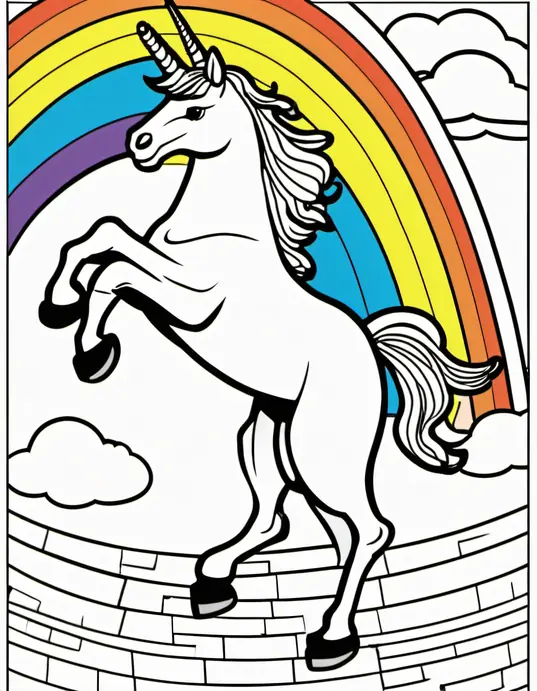 Colorful Unicorn Rainbow Maze Adventure