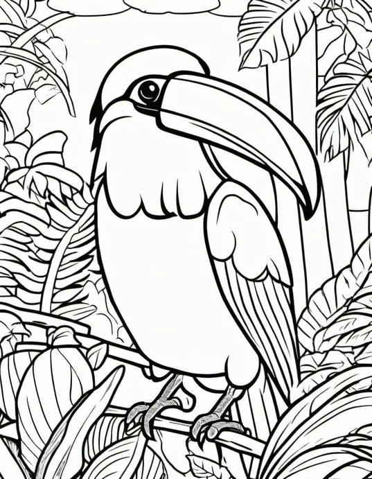 Color Exotic Toucan Rainforest Scene