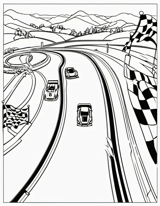 Coloring Racing Rainbow Rally Track