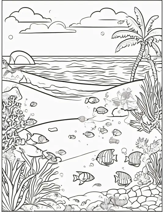 Sunny Beach Coloring Extravaganza
