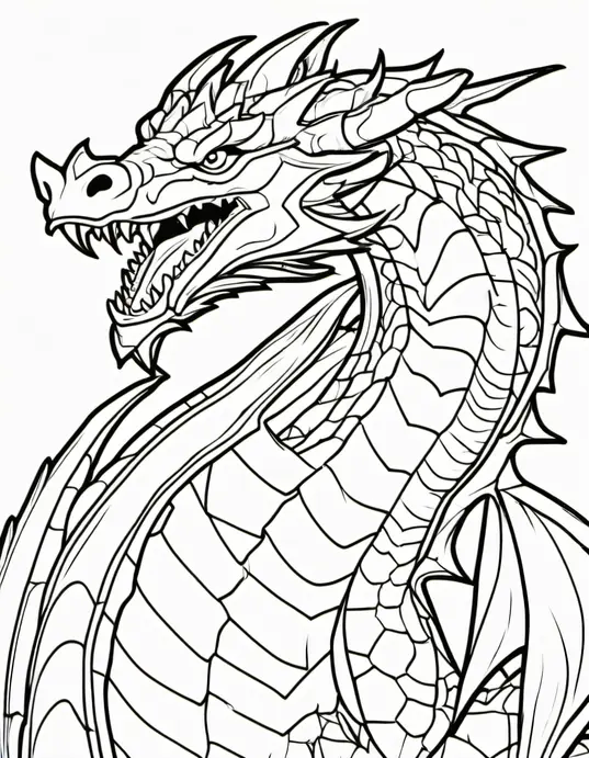 Anime-Style Dragon Coloring Page for Young Explorers
