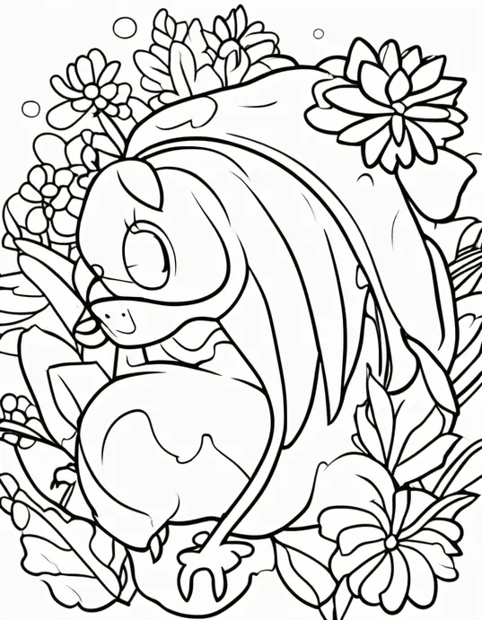 Exploring Forest Campsite Coloring Scene
